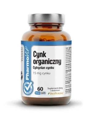 Cynk organiczny (cytrynian cynku) 15mg 60kap. Pharmovit