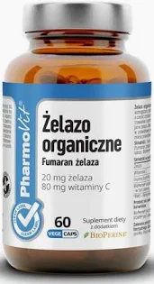 Żelazo organiczne 60 kap Pharmovit