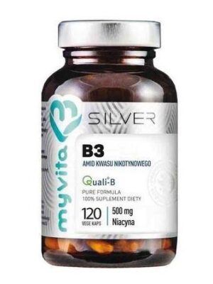 Witamina B3 500 mg (amid kwasu nikotynowego) silver pure 100% 120kap. MyVita