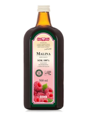 Malina sok bez cukru 100% 500ml Polska Róża