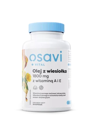 Olej z wiesiołka 1800 mg z witaminą A i E 120 kap. Osavi