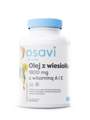 Olej z wiesiołka 1800 mg z witaminą A i E 180 kap. Osavi