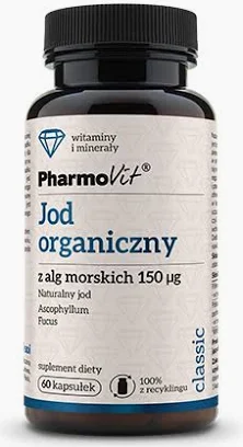 Jod organiczny z alg morskich 150mcg 60kap Pharmovit