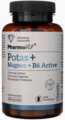 Potas + magnez + b6 active 120kap Pharmovit