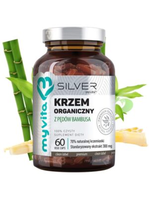 Krzem organiczny z pędów bambusa 300mg silver pure 100% 60kap. MyVita