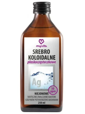 Srebro koloidalne płaskocząsteczkowe niejonowe płyn 50 ppm 250ml MyVita
