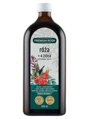 Dzika róża + 4 zioła sok 100% 500ml Premium Rosa