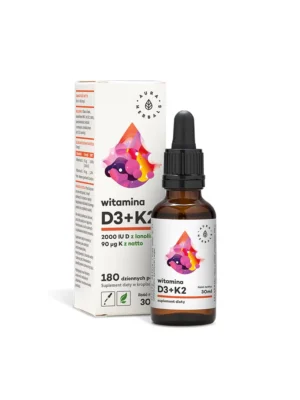 Witamina D3 (2000IU) + K2MK7 krople 30ml Aura Herbals