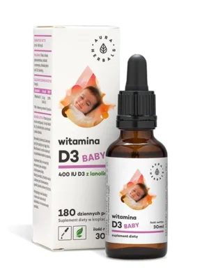 Witamina D3 Baby krople 400IU 30ml Aura Herbals