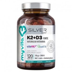 Witamina K2 + D3 forte (100 mcg +2000IU) silver pure 550mg 120kap. MyVita
