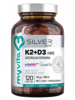 Witamina K2 + D3 forte (100 mcg +2000IU) silver pure 550mg 120kap. MyVita