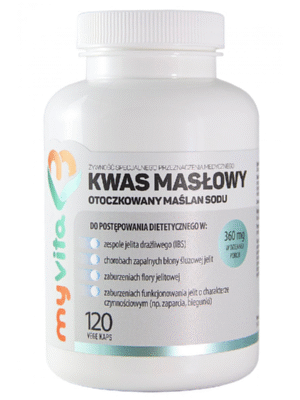 Kwas masłowy (maślan sodu) 360 mg 120kap. MyVita
