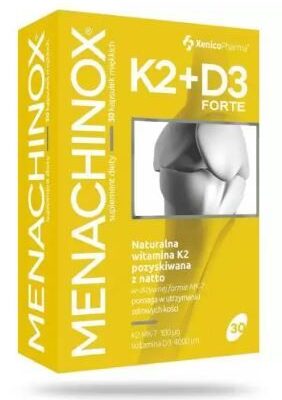 Menachinox K2+D3 FORTE (witamina K2MK7 200 i witamina D3 4000) 30 kap. Xenico Pharma