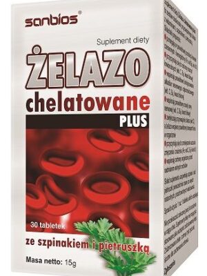 Żelazo chelatowane plus 500mg 30tab. Sanbios