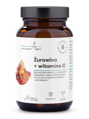 Żurawina 800 mg + Witamina C 60 kap. Aura Herbals