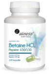 Aliness Betaine HCL + Pepsyna 650/150 mg x 100 kaps.