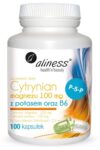 Aliness Cytrynian Magnezu 100 mg + Potas 150 mg + Witamina B6 (P-5-P) – 100 kapsułek VEGE
