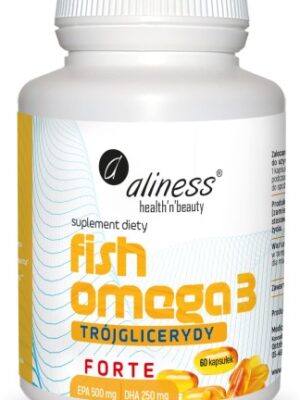 Aliness Fish Omega-3 Forte Trójglicerydy 500/250 mg – 60 kapsułek | EPA + DHA dla serca, mózgu i wzroku