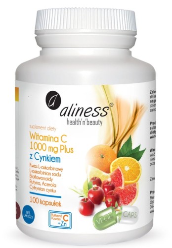 Aliness Witamina C 1000 mg z CYNKIEM PLUS – 100 kapsułek VEGE