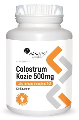 Aliness Colostrum kozie 28% IG 500 mg – 100 kapsułek VEGE
