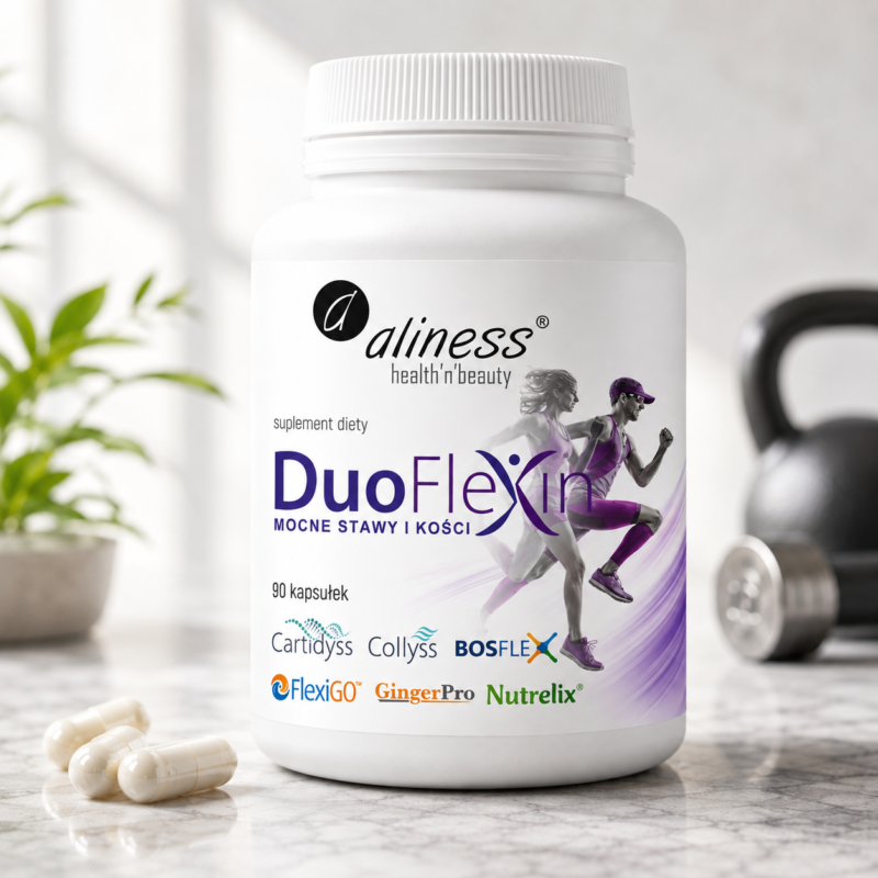 Duo flexin Aliness Duoflexin® 90 kapsułek – kompleks na stawy i kości z kolagenem typu I i II