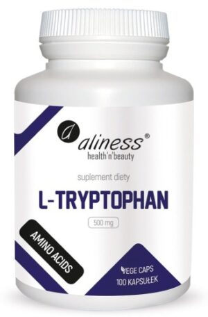 L-Tryptophan-500-mg-Vege-caps. Aliness L-Tryptophan 500 mg | Tryptofan | 100 kapsułek VEGE