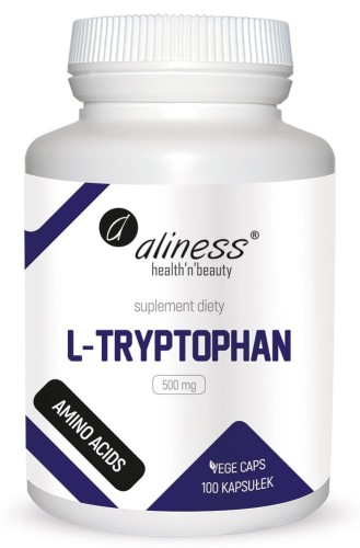 Aliness L-Tryptophan 500 mg | Tryptofan | 100 kapsułek VEGE