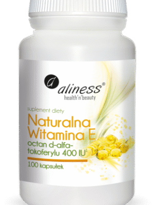 Aliness Naturalna Witamina E – octan d-alfa-tokoferylu 400 IU | 100 kapsułek | suplement diety