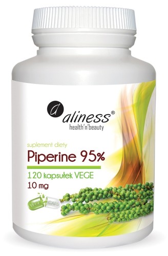 Aliness Aliness Piperine 95% – 10 mg + Chrom – 120 kapsułek VEGE