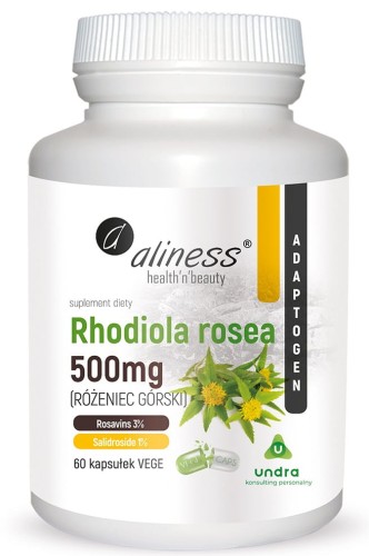 Aliness Rhodiola rosea (Różeniec górski) 500 mg – 60 kapsułek VEGE