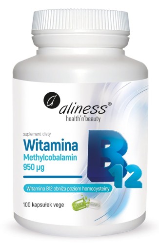 Aliness Witamina B12 Methylocobalamin 950 µg x 100 kapsułek Vege