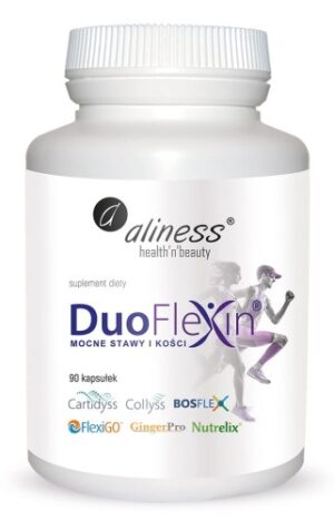 duoflexin-90-caps-net Aliness Duoflexin® 90 kapsułek – kompleks na stawy i kości z kolagenem typu I i II