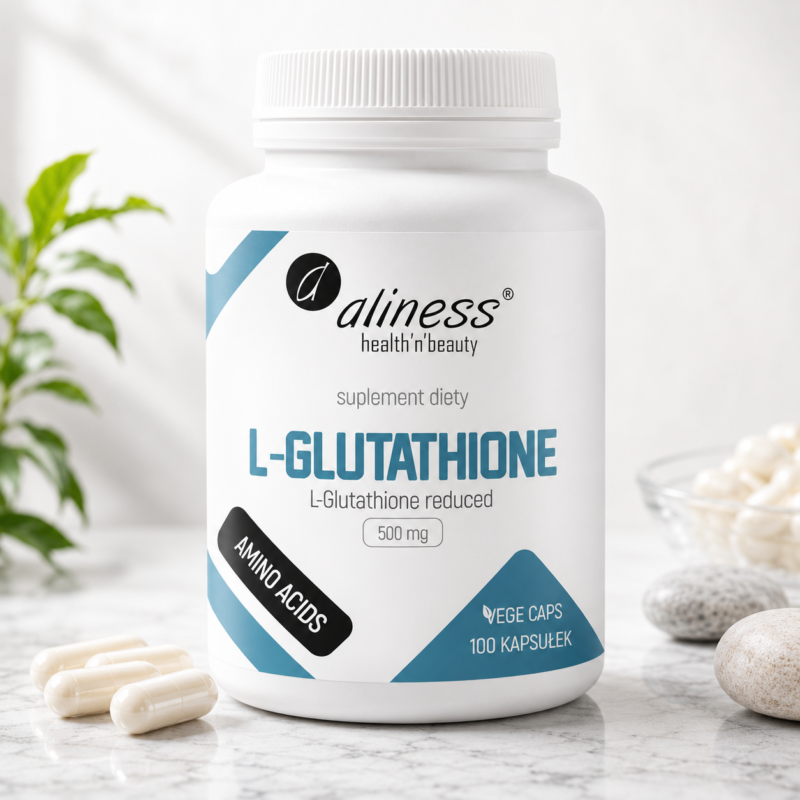 Aliness L-Glutathione Reduced 500 mg | Glutation zredukowany | 100 kapsułek VEGE