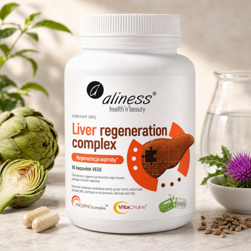 Aliness Liver Regeneration Complex | Regeneracja i ochrona wątroby | 90 kapsułek VEGE