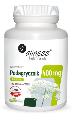 Aliness Podagrycznik (Aegopodium podagraria L.) ekstrakt 10:1 – 400 mg – 100 kapsułek VEGE