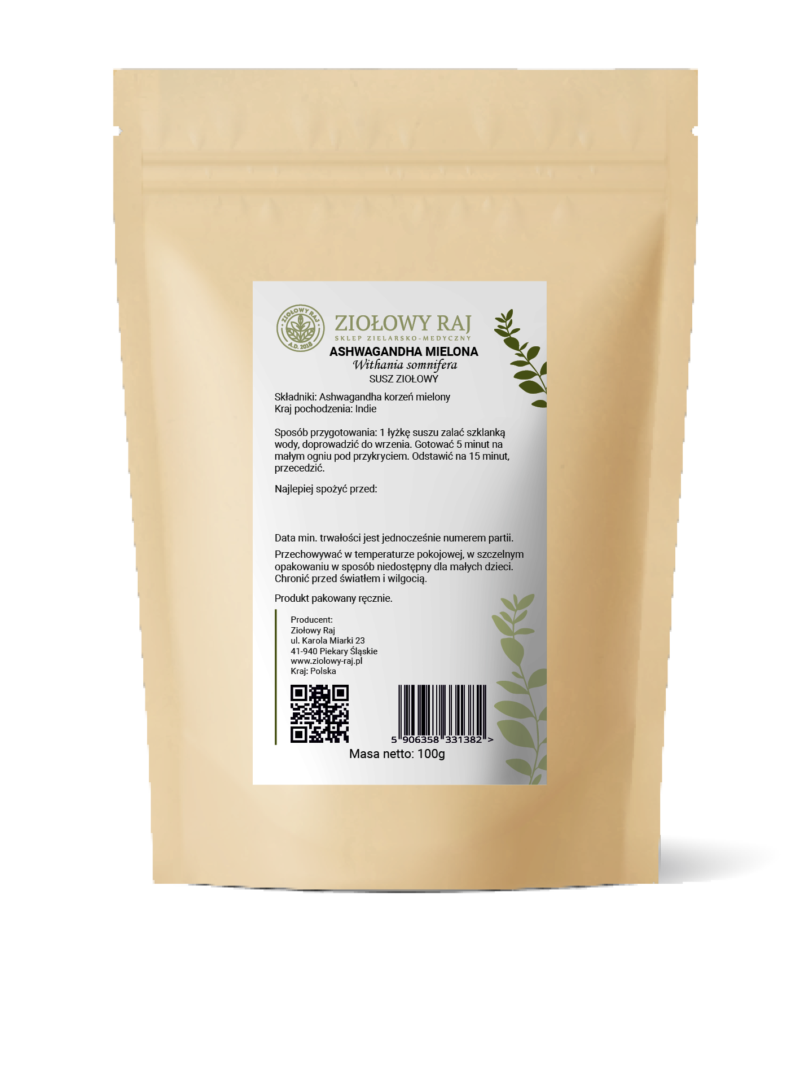 Ashwagandha mielona 100g Ziołowy Raj