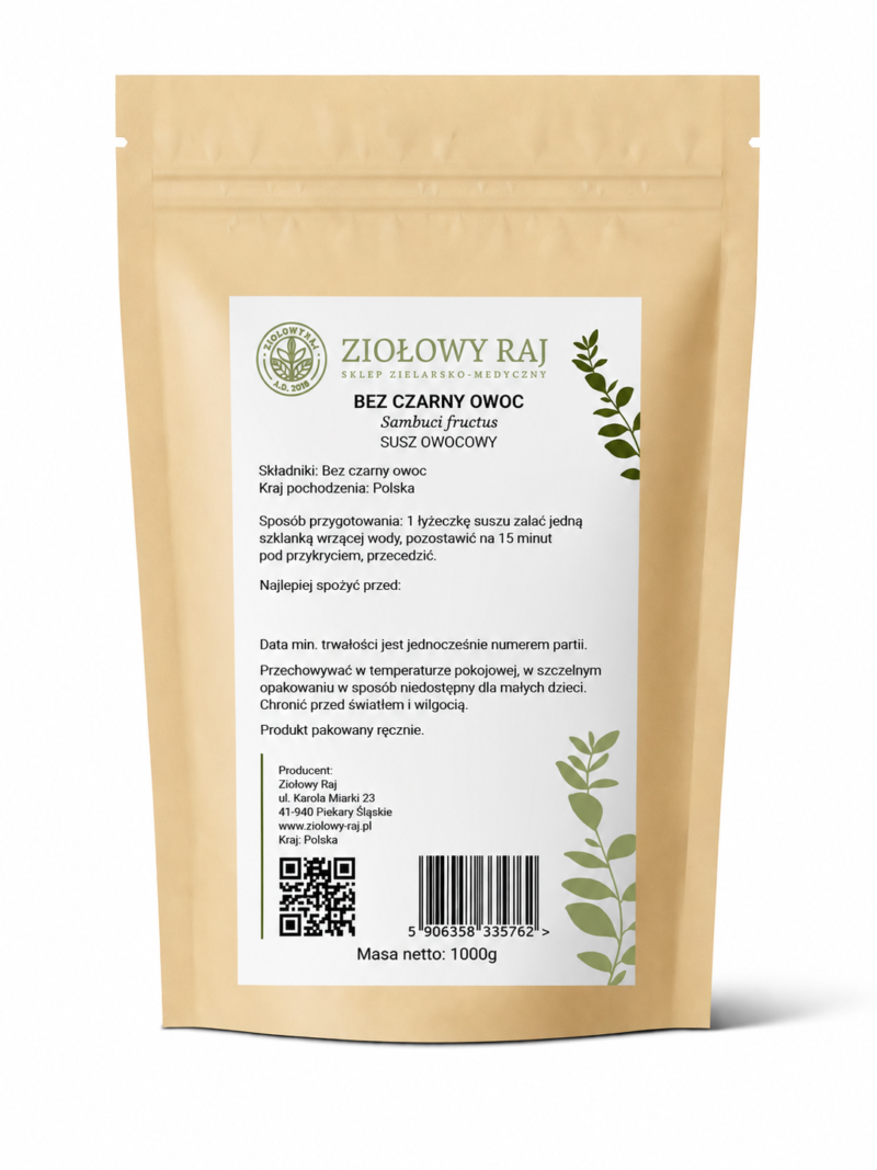 Bez czarny owoc 1000g Bez czarny owoc Ziołowy Raj