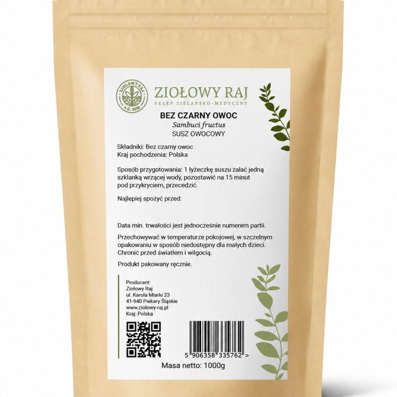 Bez czarny owoc 1000g Bez czarny owoc Ziołowy Raj