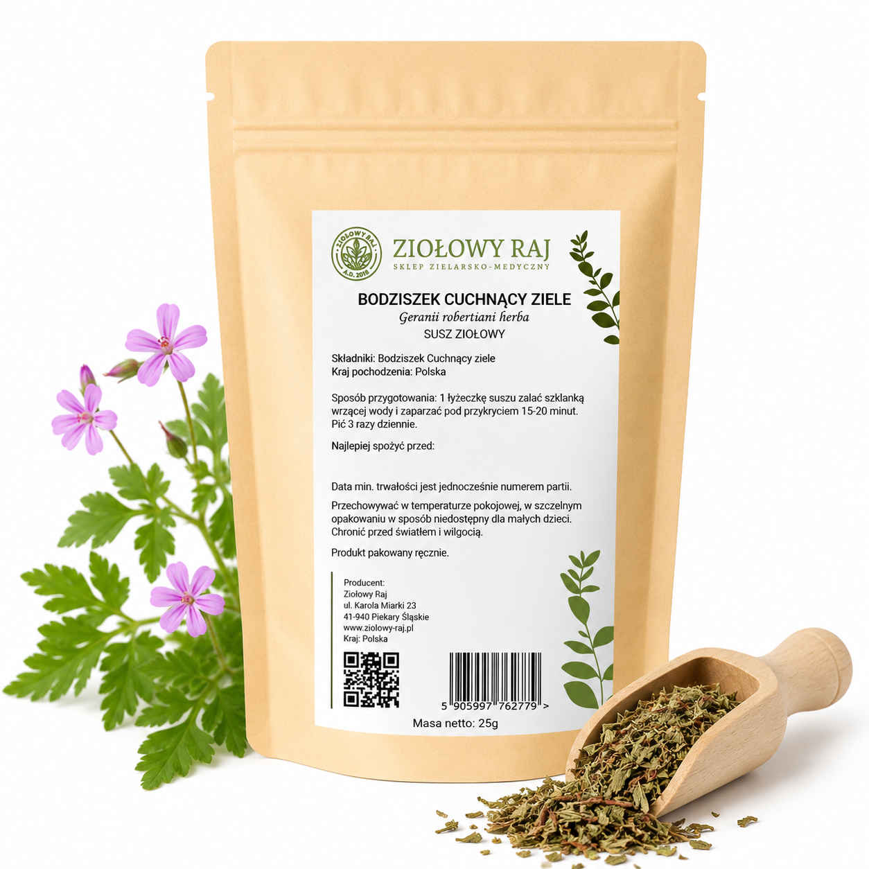 Bodziszek cuchnący – ziele 25 g Ziołowy Raj