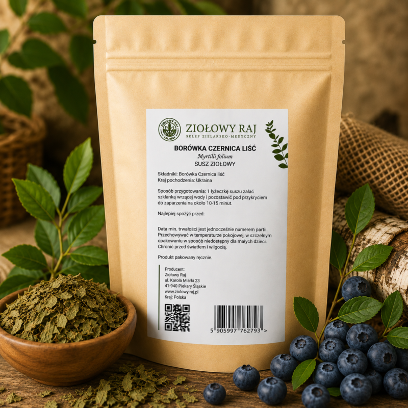 Borówka czernica (jagoda) liść 50g Ziołowy Raj