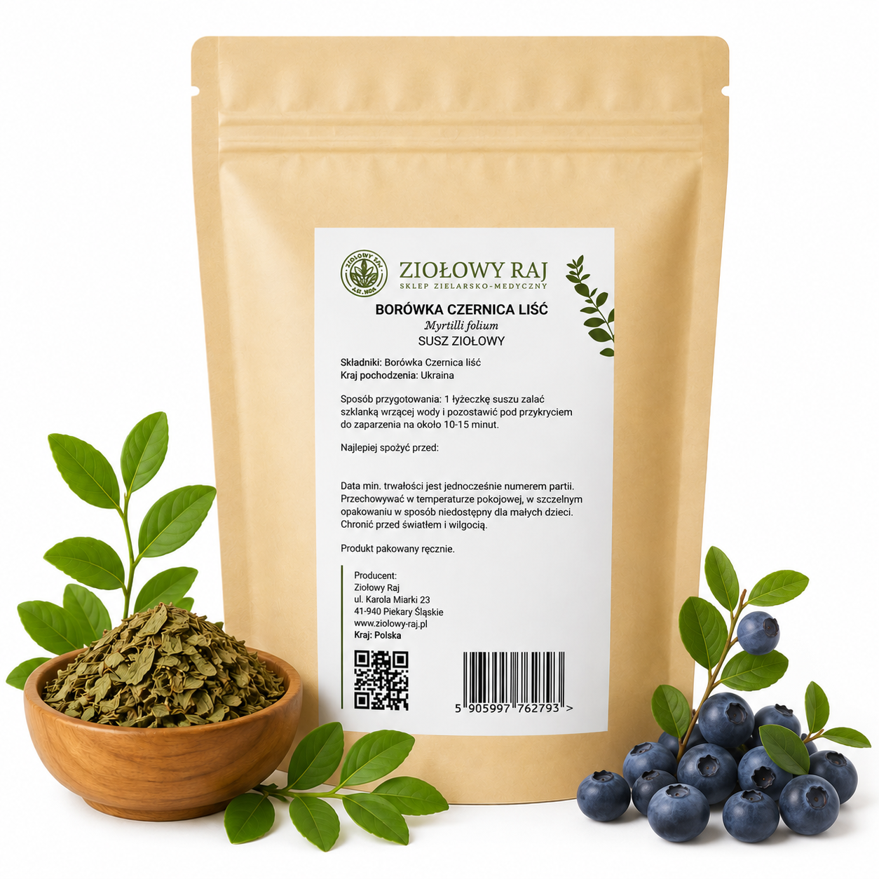 Borówka czernica (jagoda) – liść 50 g Ziołowy Raj