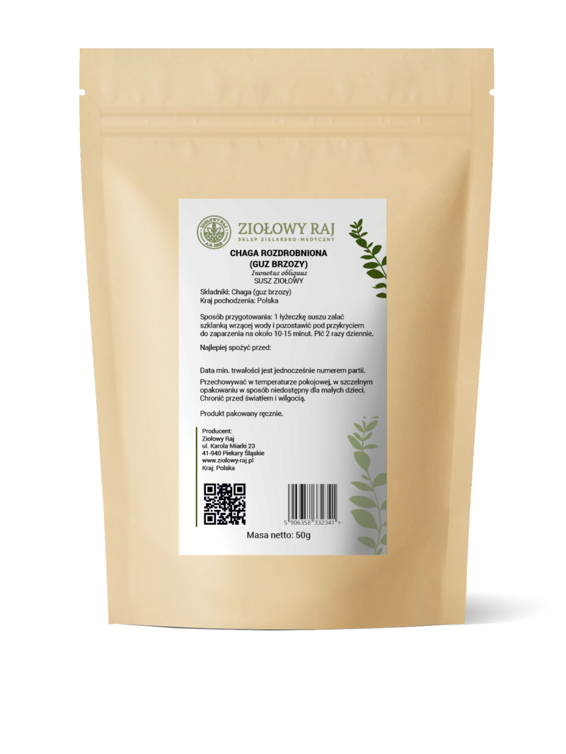 Chaga rozdrobniona 50g Chaga rozdrobniona 50g Ziołowy Raj
