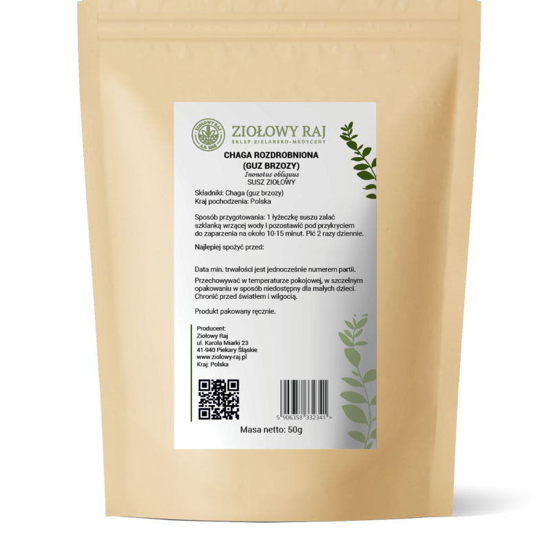 Chaga rozdrobniona 50g Ziołowy Raj