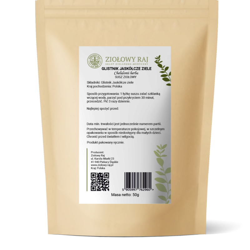 Glistnik jaskółcze ziele Glistnik ziele (jaskółcze ziele) 50g Ziołowy Raj