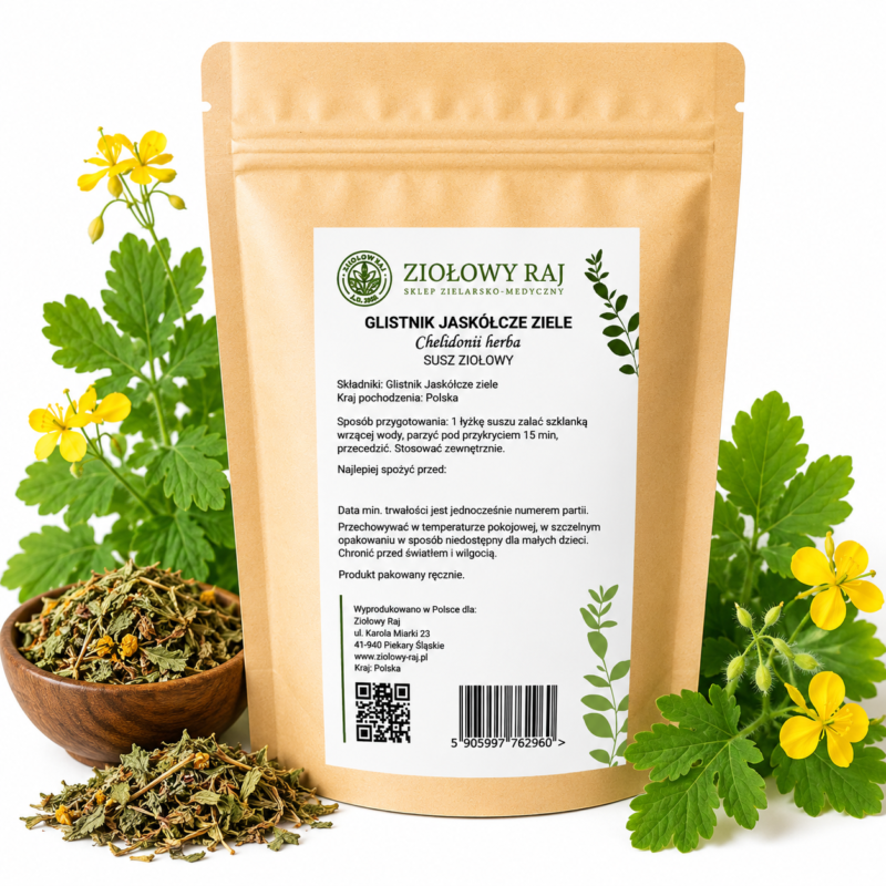 Glistnik ziele prosta Glistnik ziele (jaskółcze ziele) 50g Ziołowy Raj