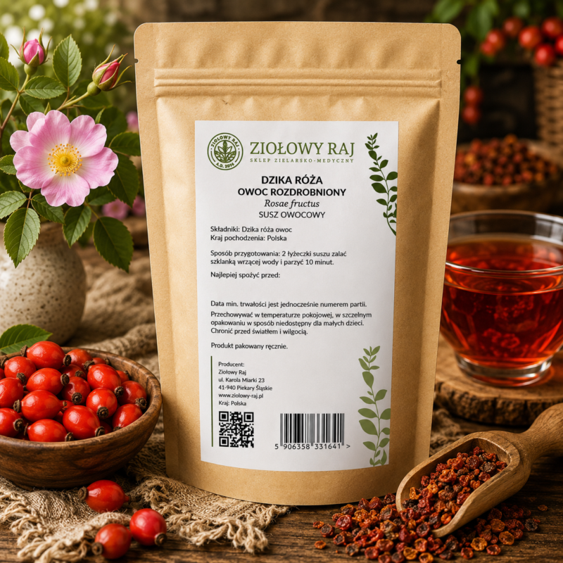 Róża owoc rozdrobniony (dzika róża) 50g Ziołowy Raj