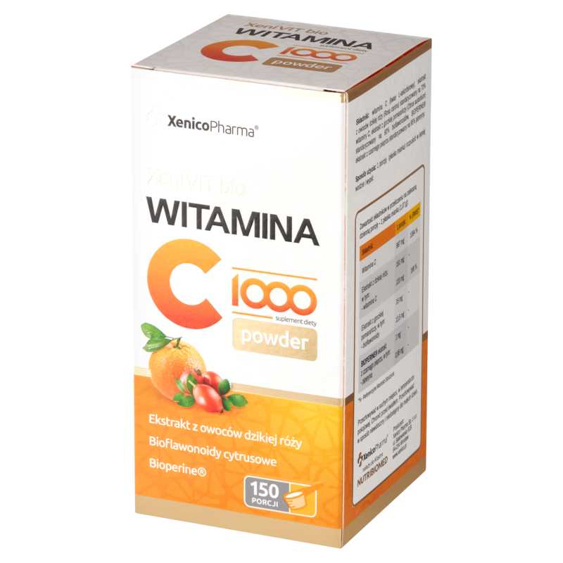 5905279876385 XeniVIT BIO Witamina C 1000 Powder – Czysta Moc w Proszku (Odporność i Ekonomia)
