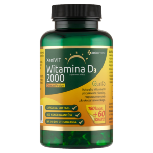 XeniVIT Witamina D 2000 (240 szt.) – Rodzinny Zapas Słońca (Olej Krokoszowy)