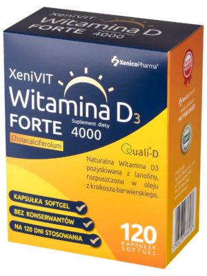 XeniVIT Witamina D 4000 FORTE – Słoneczna Moc dla Seniora (Quali-D® w Oleju)