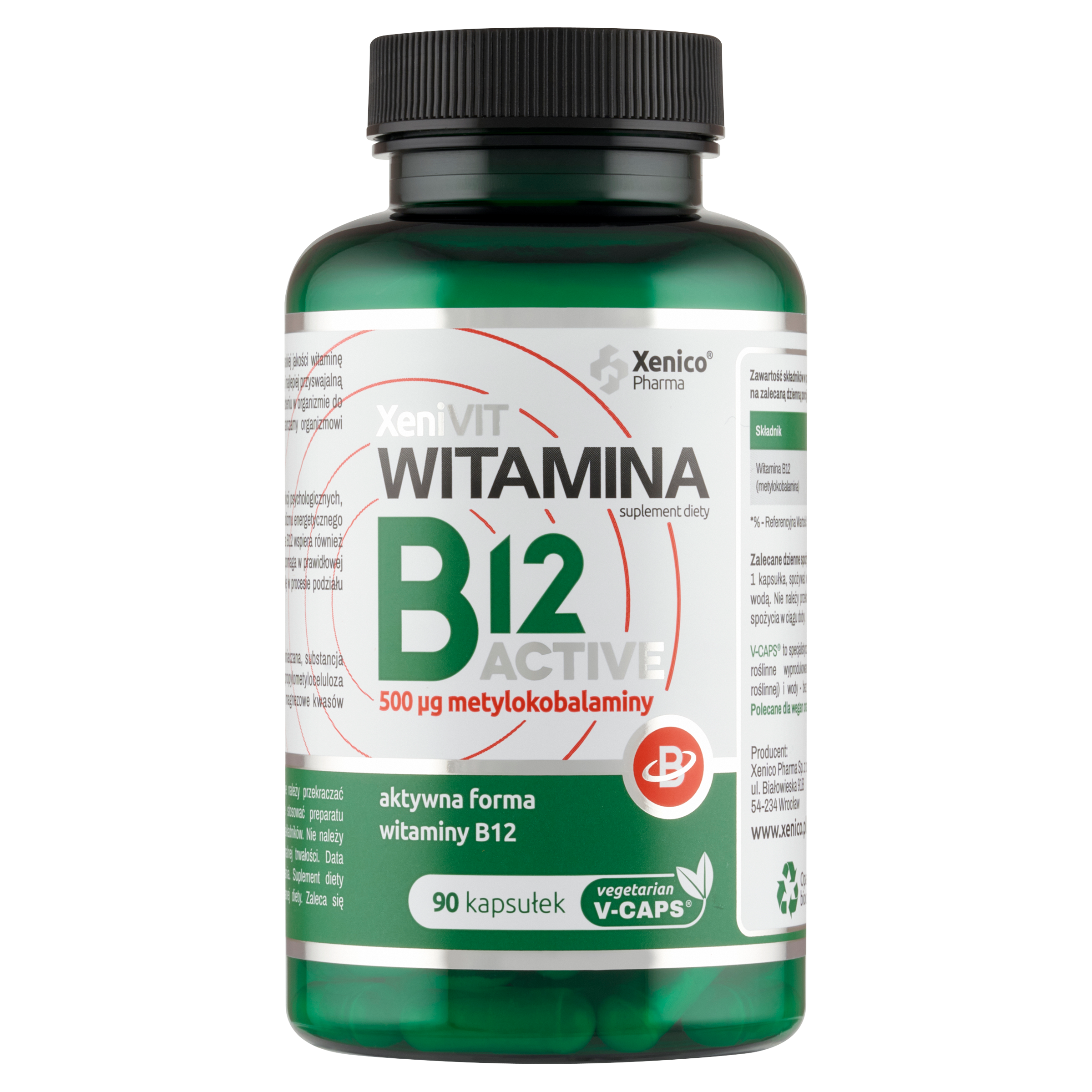 XeniVIT Witamina B12 Active (90 szt.) – Metylokobalamina (Zapas Energii i Witalności)